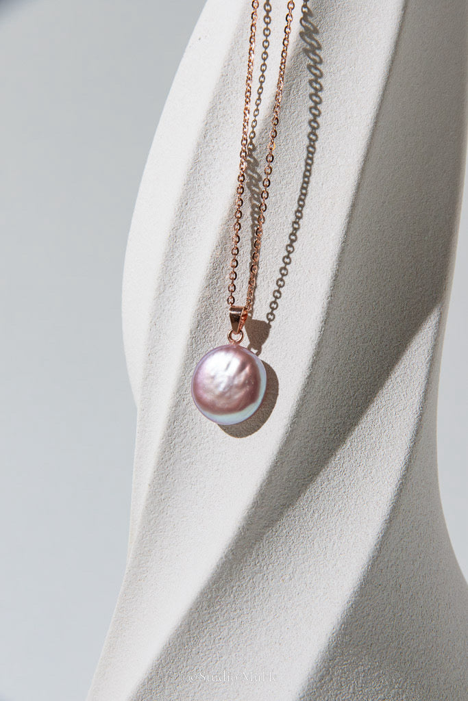 Special Pink button Pearl Necklace for O.