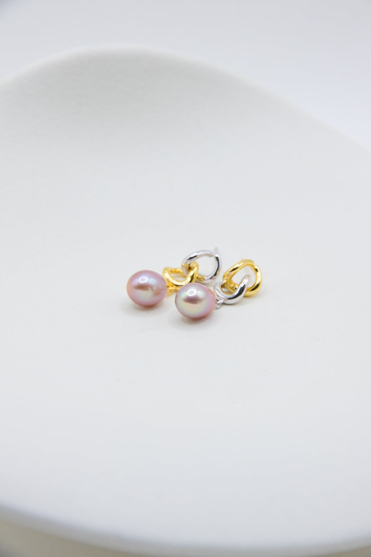 Pink Drop with Mixed Silver/Gold