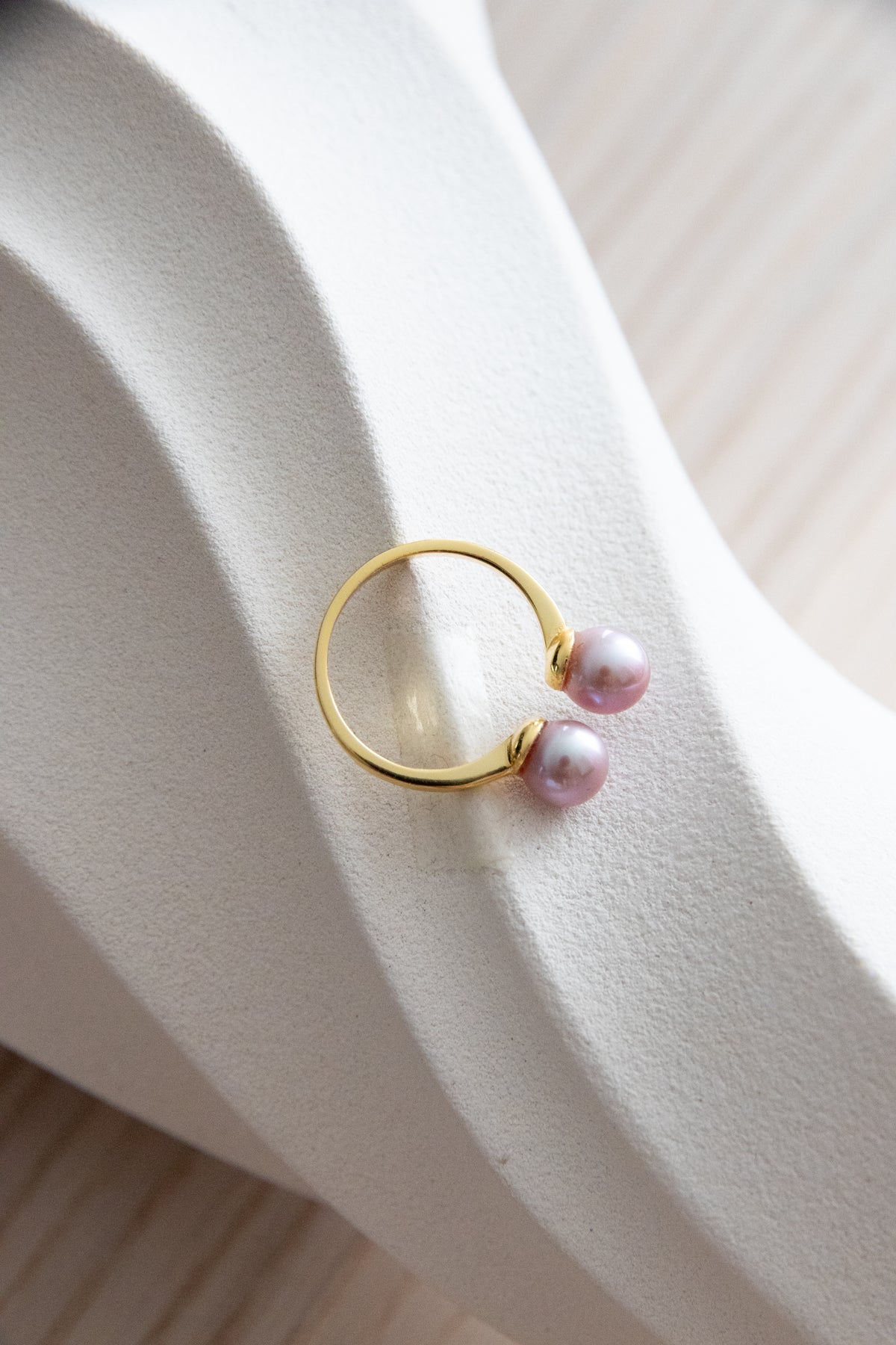 Double Lavender Rice Pearl Ring-Medium level
