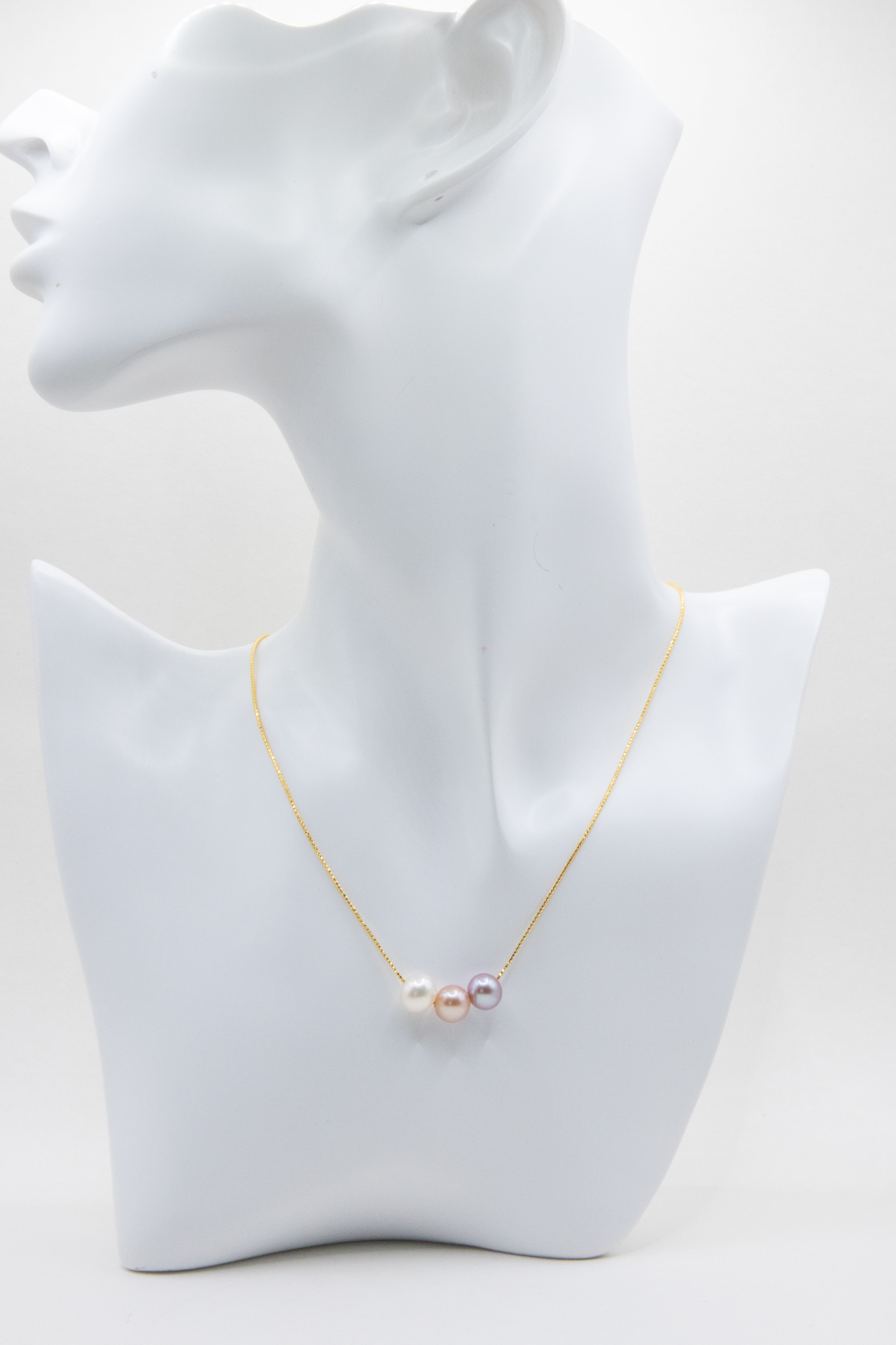 Rare seedless triple pearl necklace-ideal office look