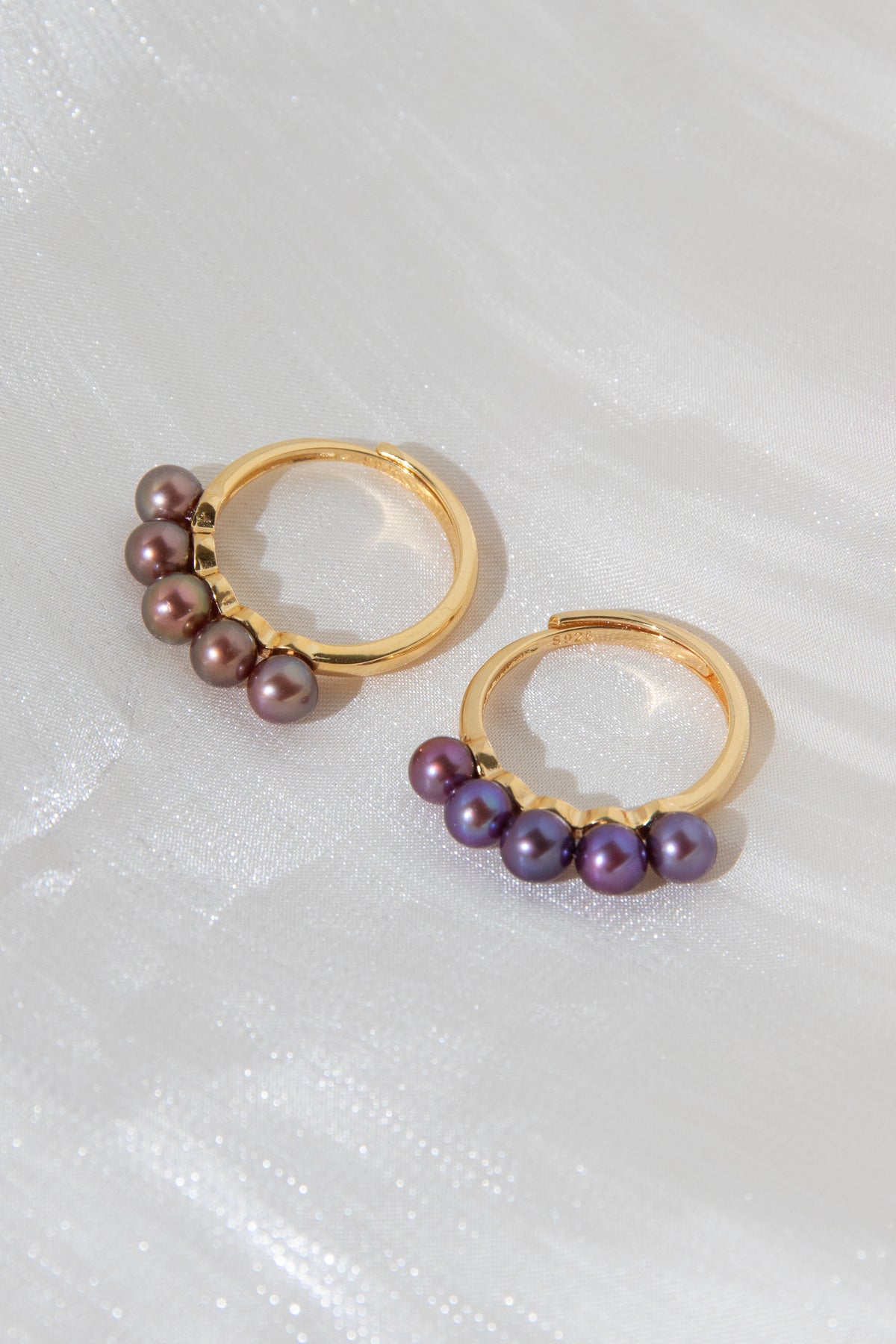 Perfect peak-mini freshwater pearl rings with excellent unique intense colors.
