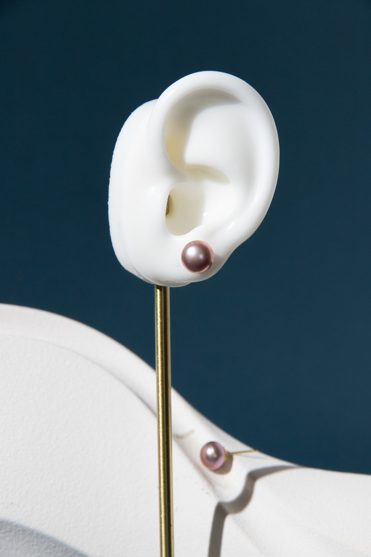 simple brown-purple freshwater pearl studs.