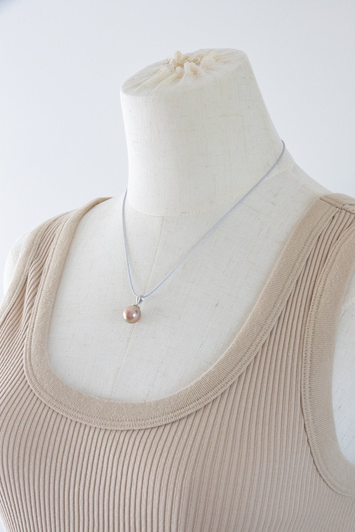 Big light metallic mild olive green pearl pendant