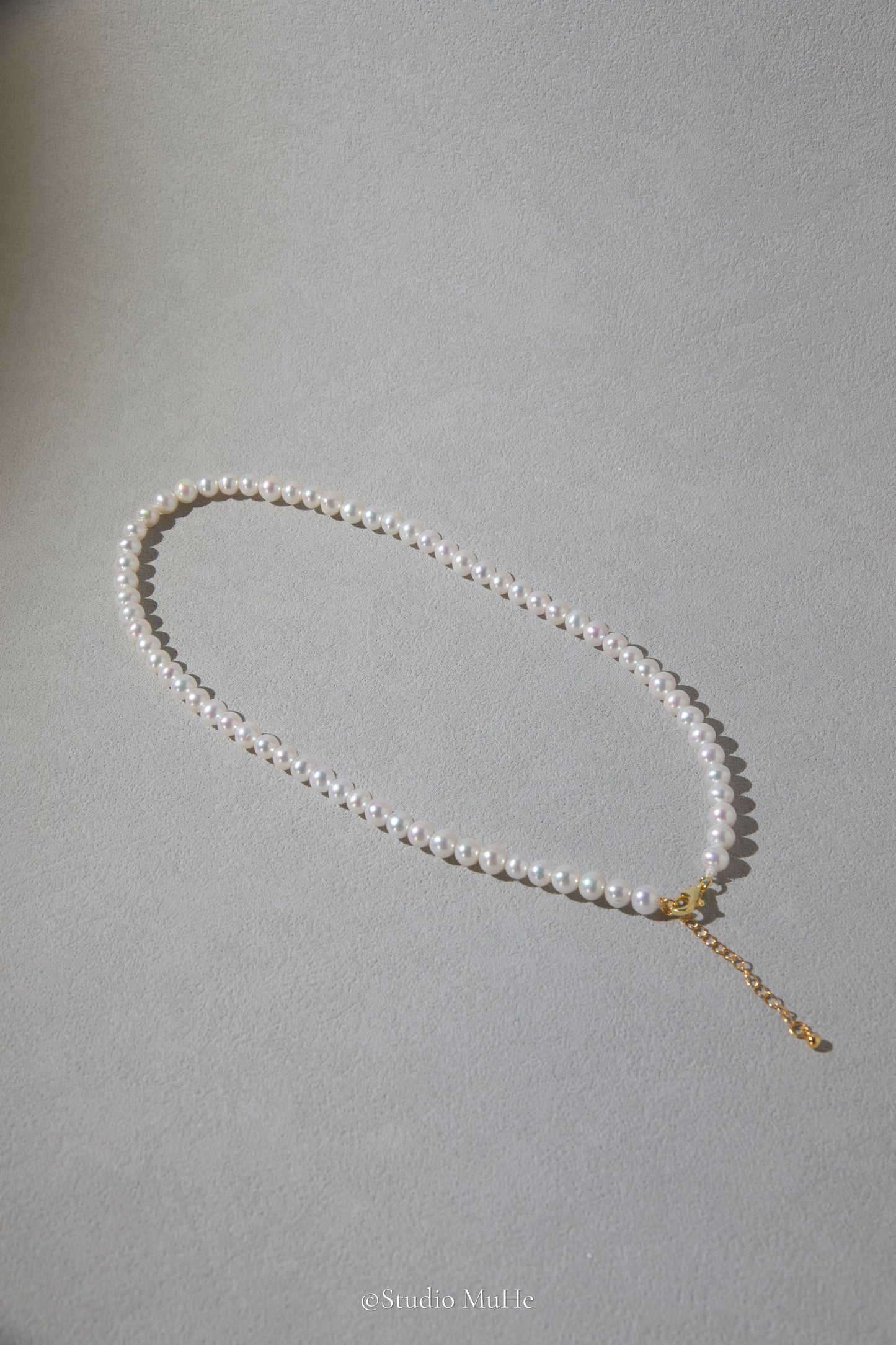 Daily classic-6mm semi round white freshwater pearl necklace