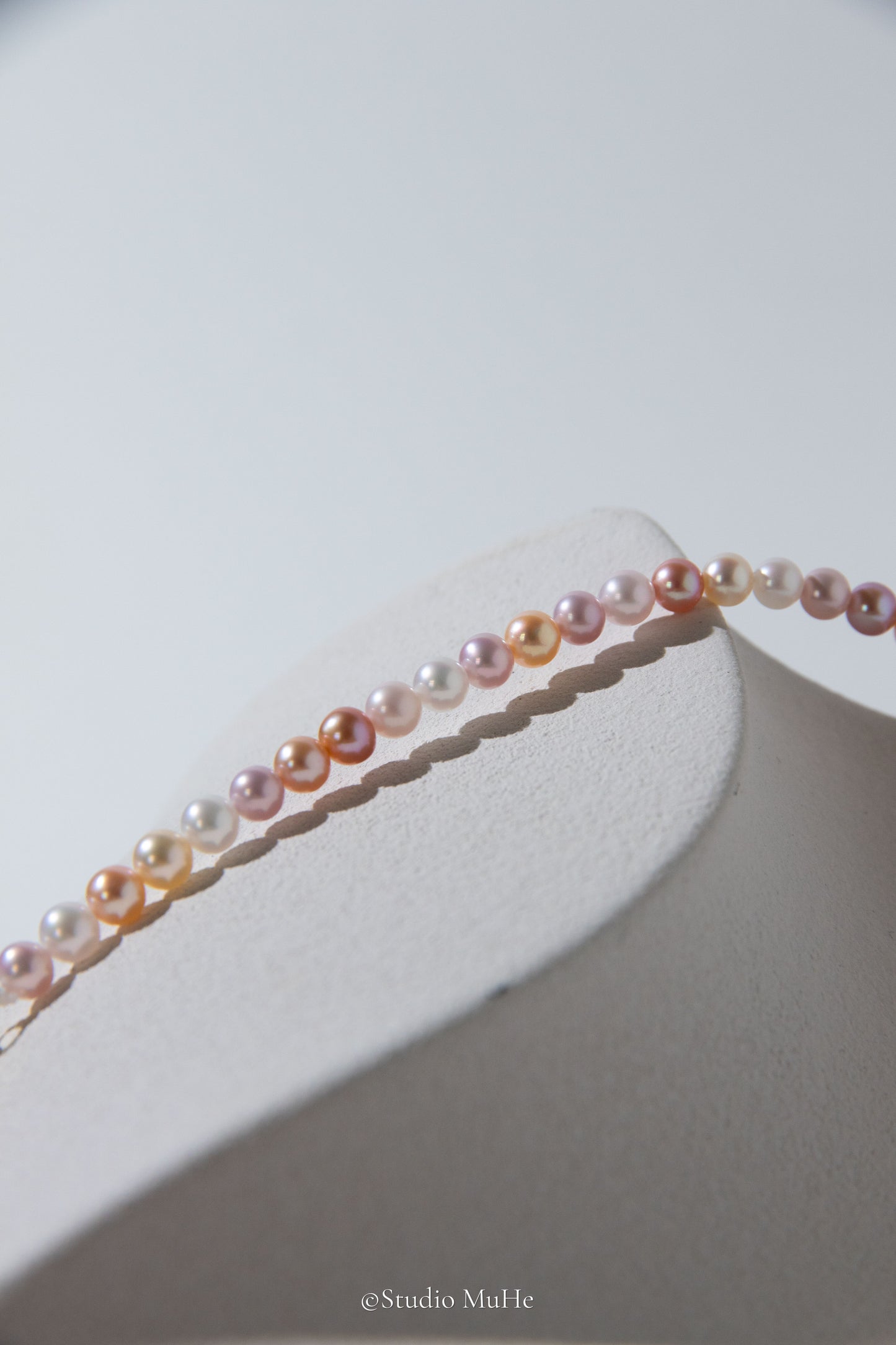 Jumping candy-excellent level flawless, small round candy colored freshwater pearls necklace