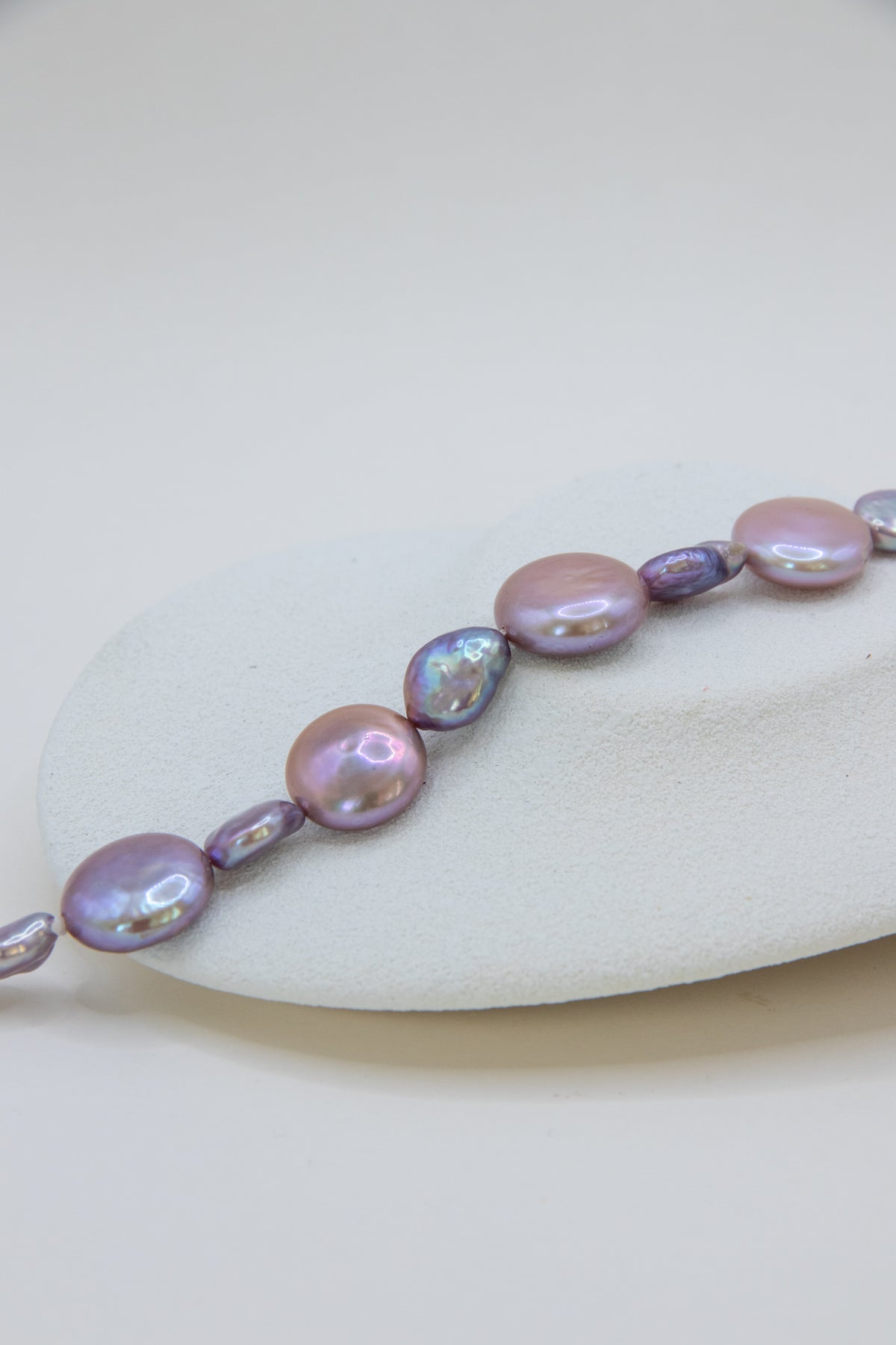 Purple Large button pearl bracelet