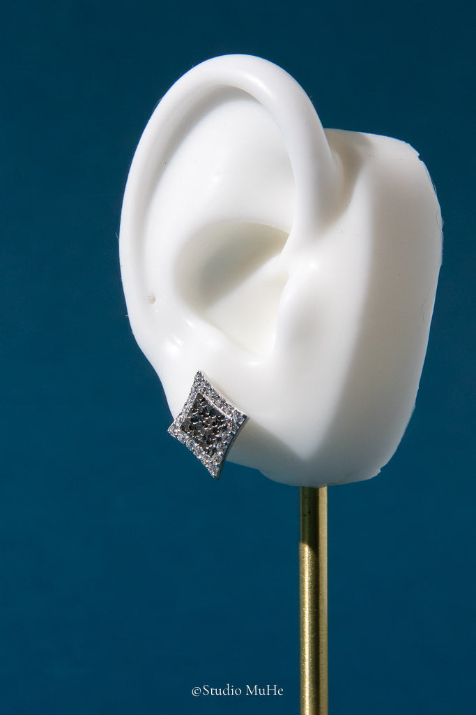 Starlight Geometry Winter Time — 18k Gold-Plated Geometric CZ Stud Earrings