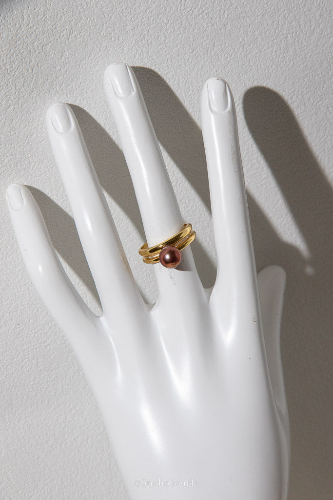 Quietly Intense — Metallic Purple-Brown Freshwater Pearl Ring