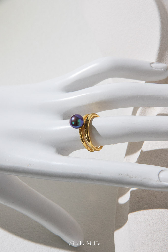Pure Confidence — Intense Natural Purple Freshwater Pearl Ring