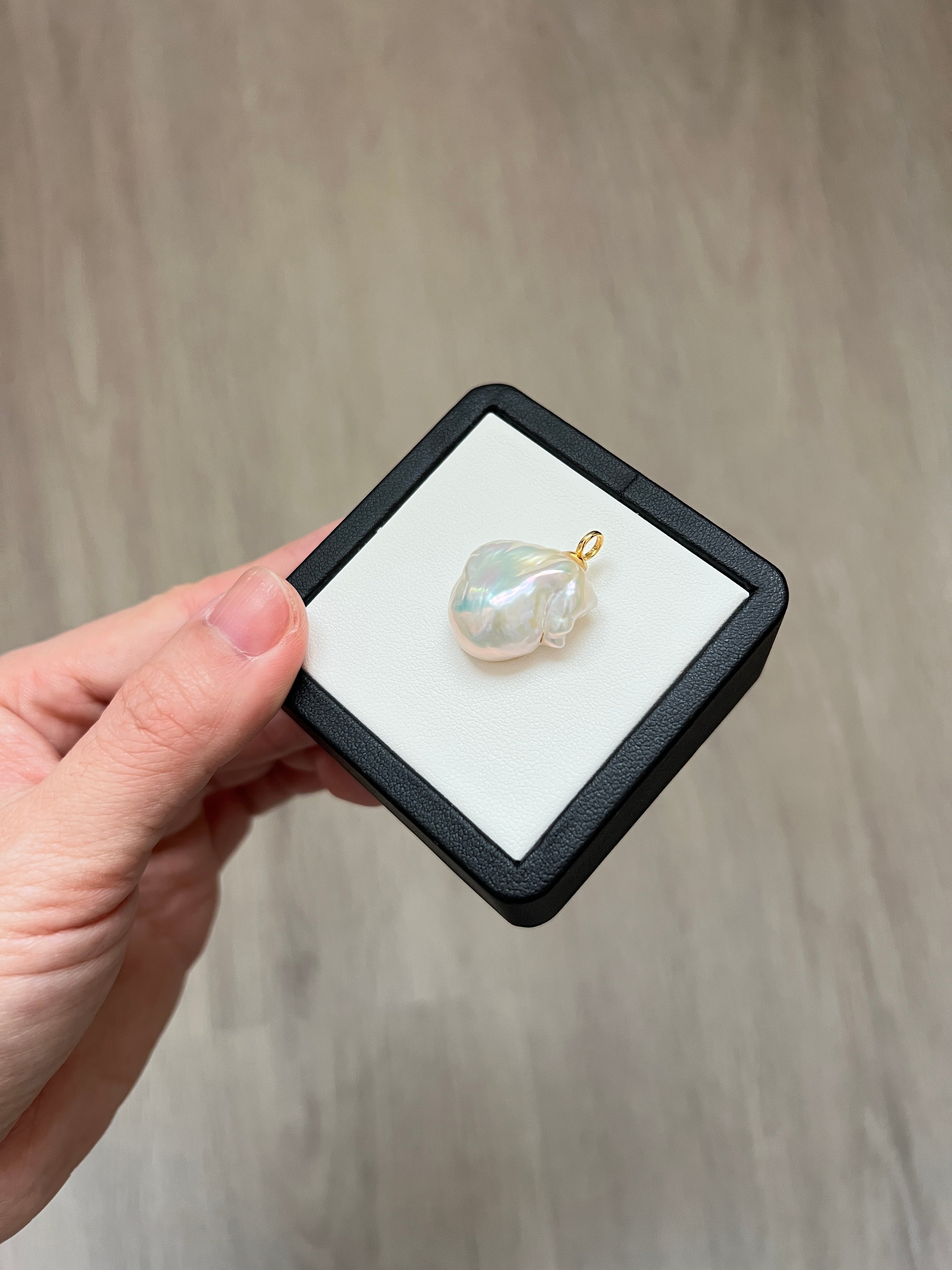 natural white flawless baroque pearl pendant