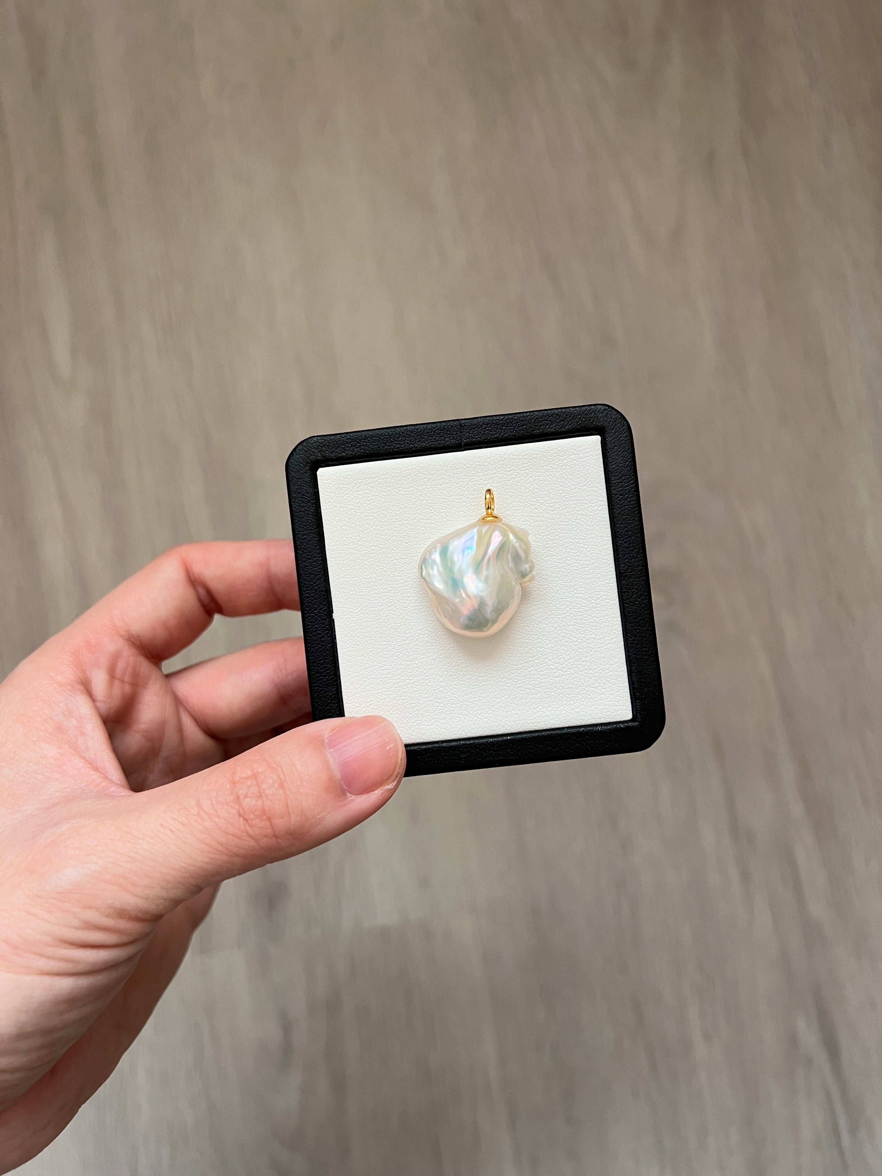 natural white flawless baroque pearl pendant