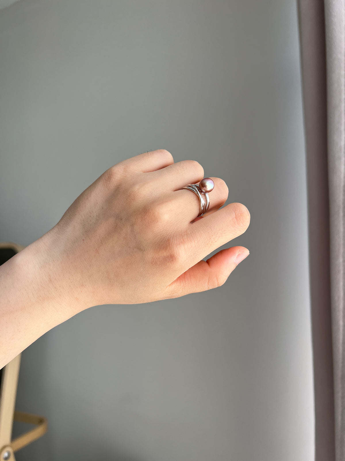 Blossom in her heart Small pink pearl ring
