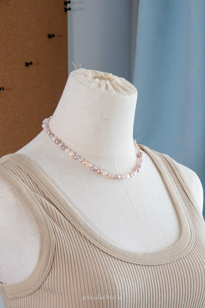 First Pink — Natural Pink Seedless Freshwater Pearl Necklace