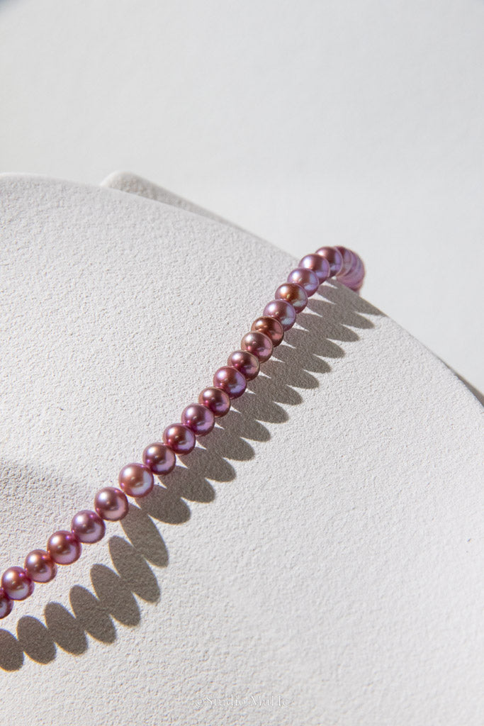 Grape Purple — Natural Purple Double-Layer Freshwater Pearl Bracelet
