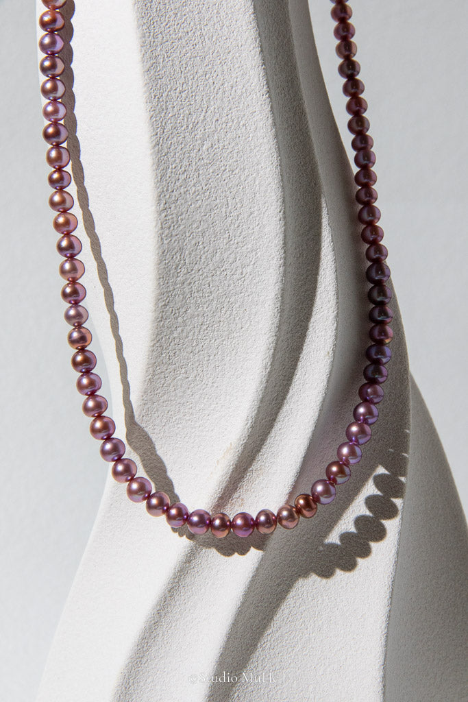 Grape Purple — Natural Purple Double-Layer Freshwater Pearl Bracelet
