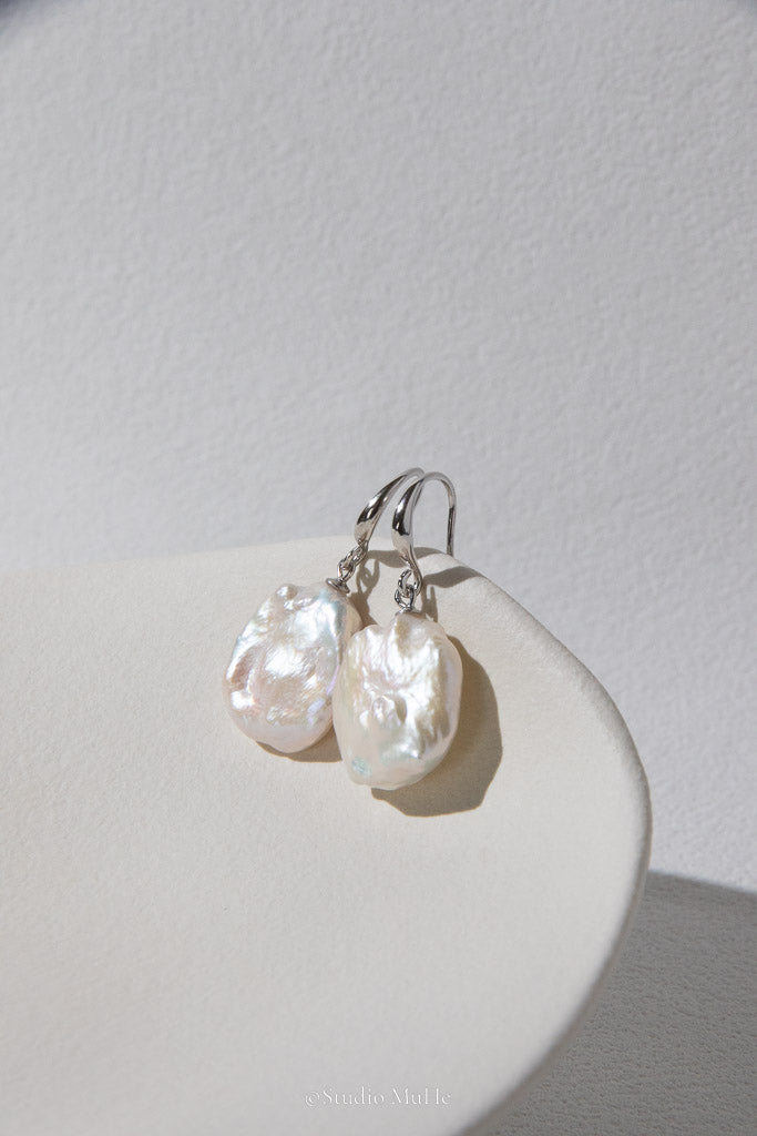 White Petals — White Petal Freshwater Pearl Drop Earrings