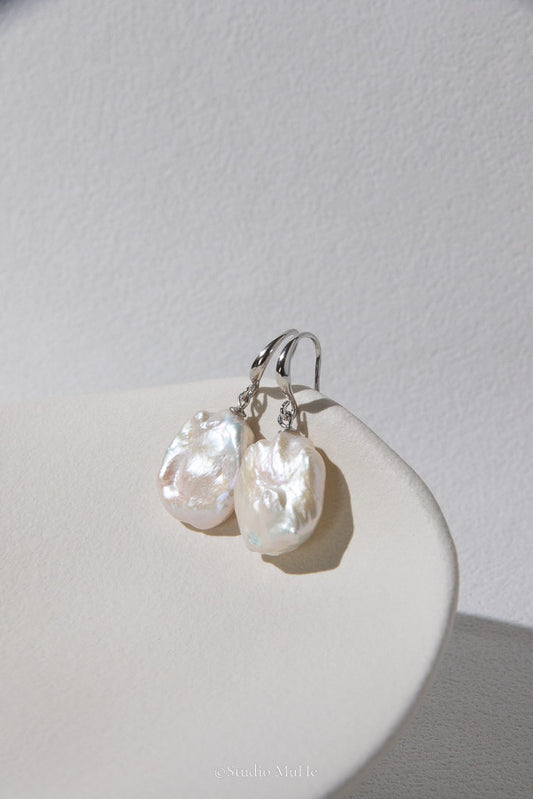 White Petals — White Petal Freshwater Pearl Drop Earrings
