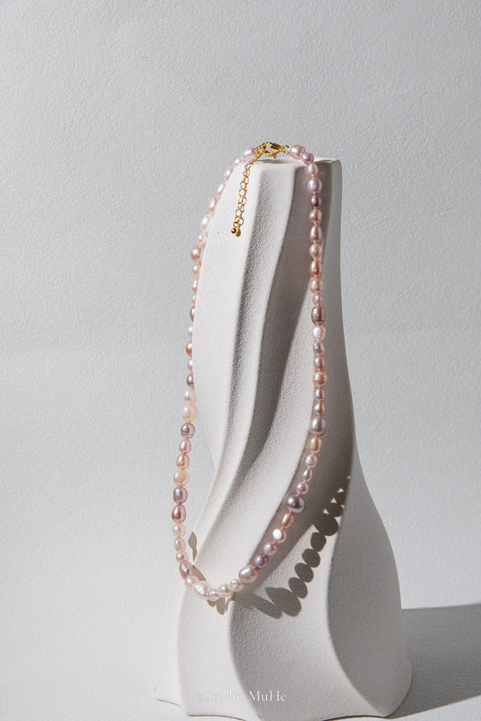 First Pink — Natural Pink Seedless Freshwater Pearl Necklace