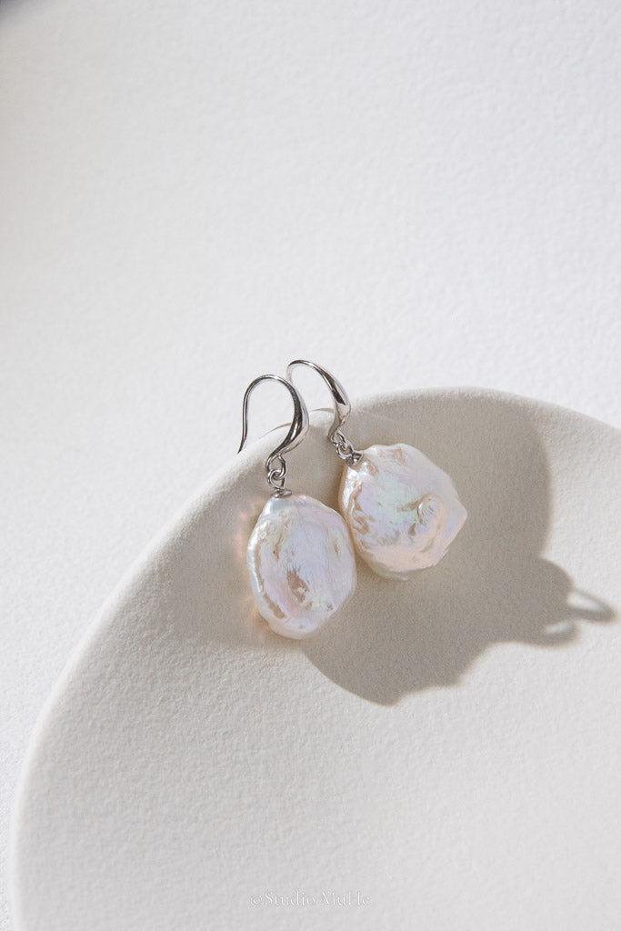 White Petals — White Petal Freshwater Pearl Drop Earrings