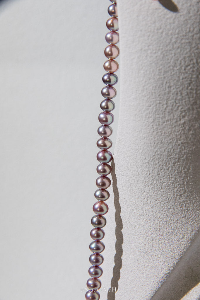 Silver Green — Metallic Freshwater Pearl Necklace