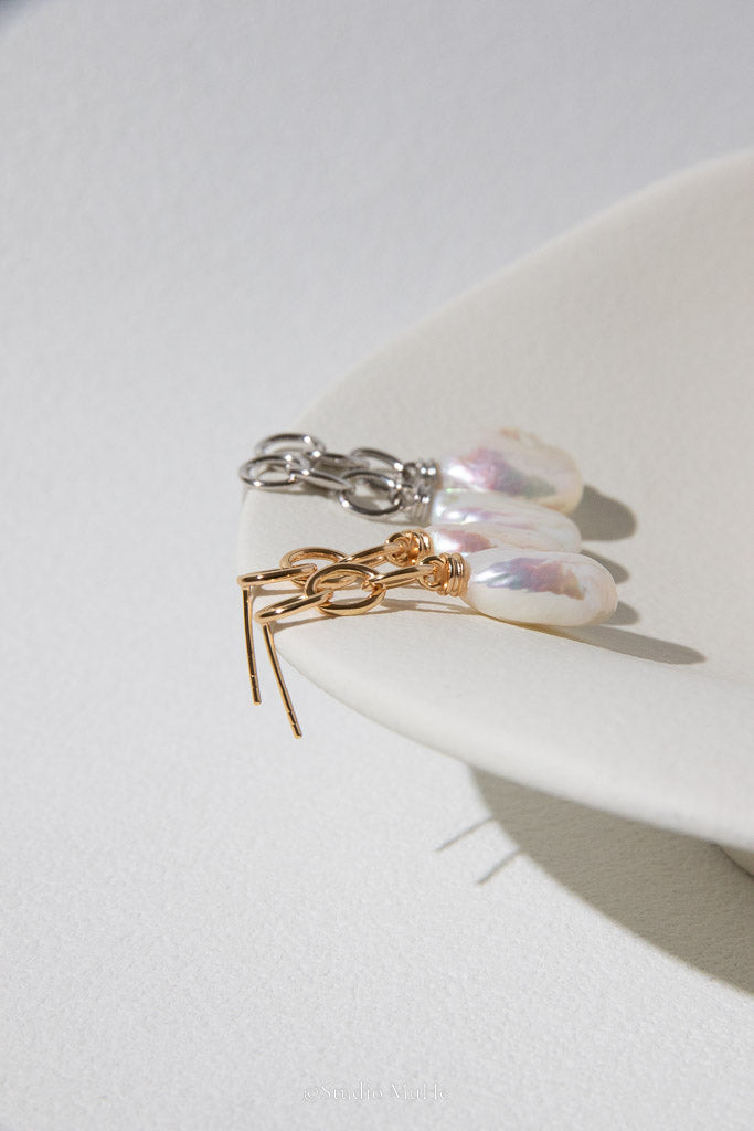 Easy Choice — White Freshwater Pearl Triple-Hoop Earrings