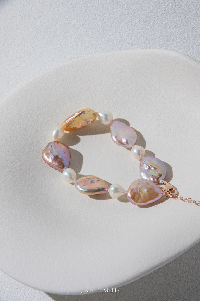 A Little Dream — Multicolour Freshwater Pearl Drop Bracelet