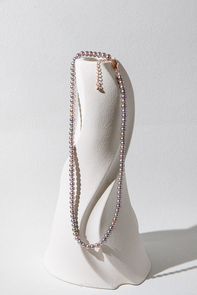 Silver Green — Metallic Freshwater Pearl Necklace