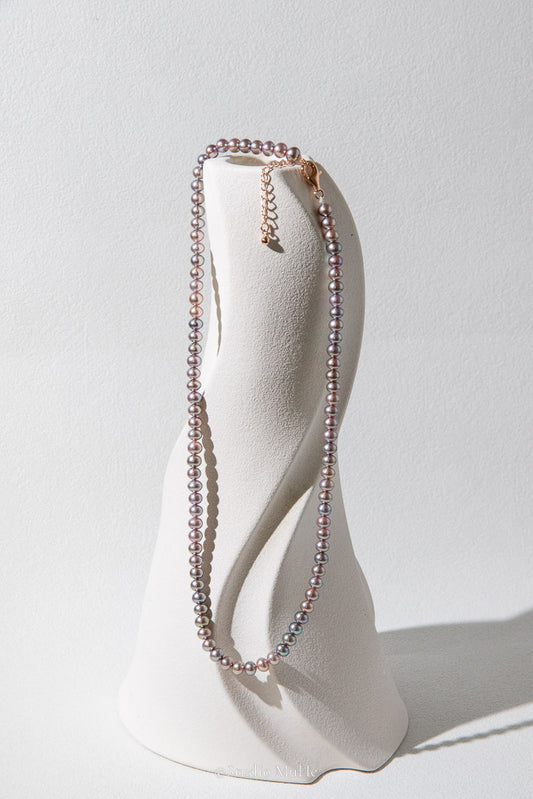 Silver Green — Metallic Freshwater Pearl Necklace