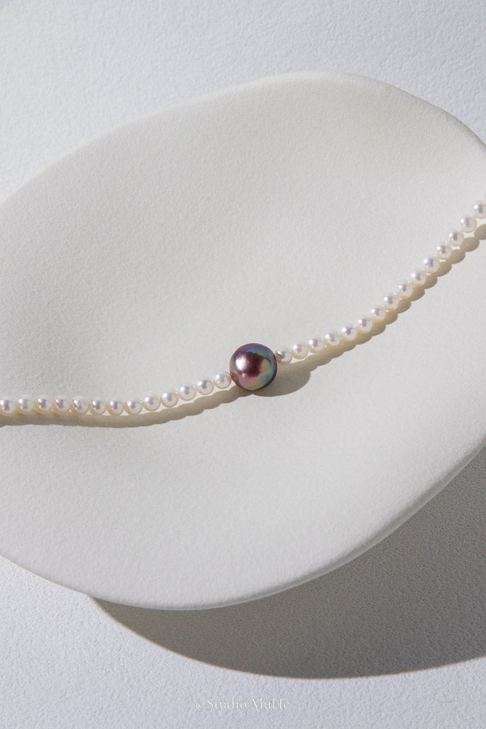 Beautiful Bold Colors — Purple Baroque & White Freshwater Pearl Bracelet