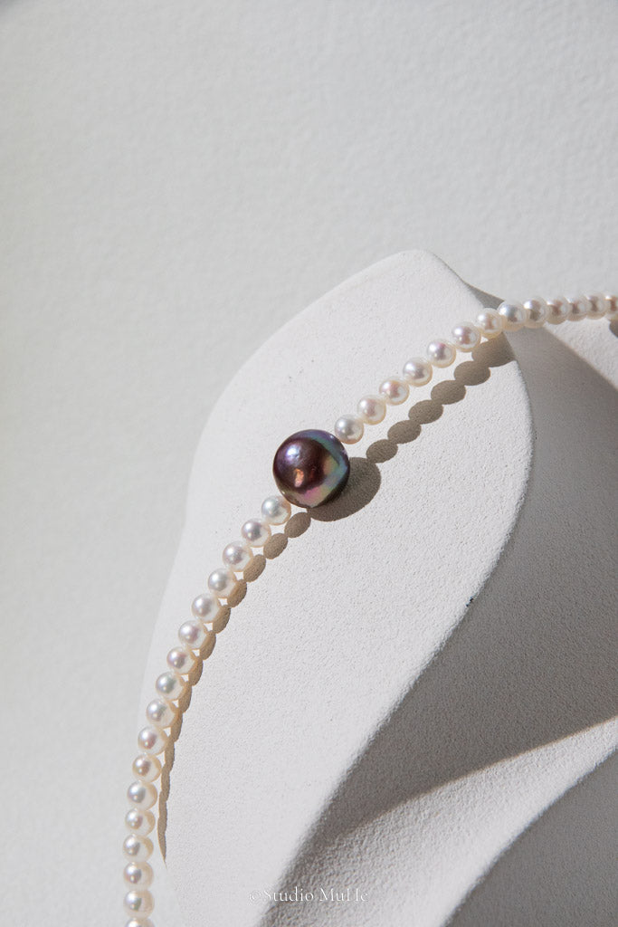Beautiful Bold Colors — Purple Baroque & White Freshwater Pearl Bracelet