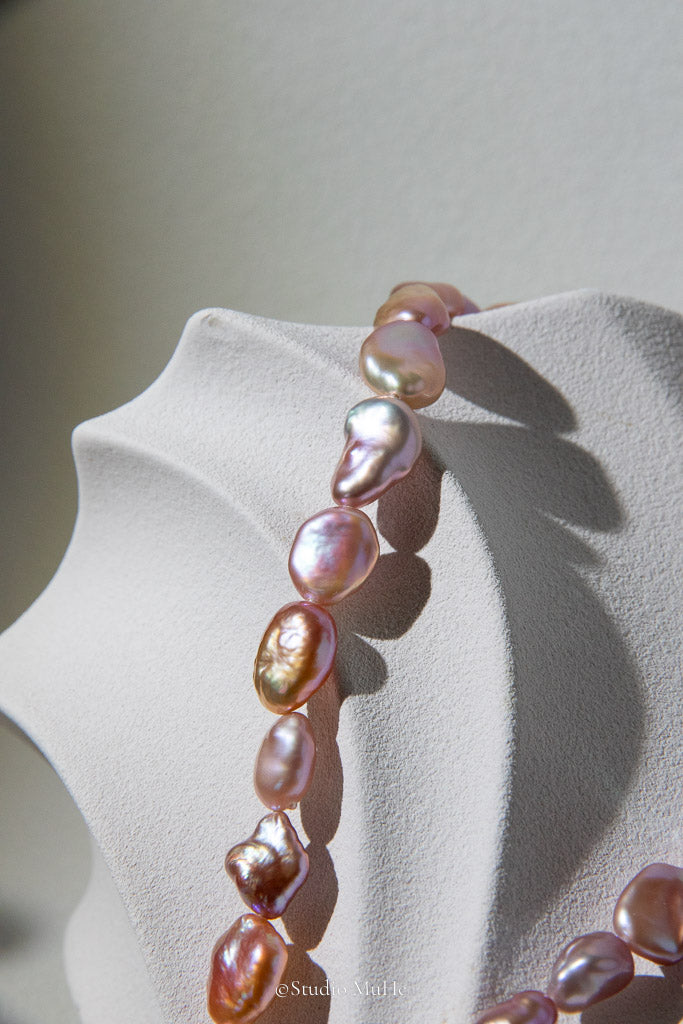 Silver Fragments — Irregular Seedless Freshwater Pearl Necklace