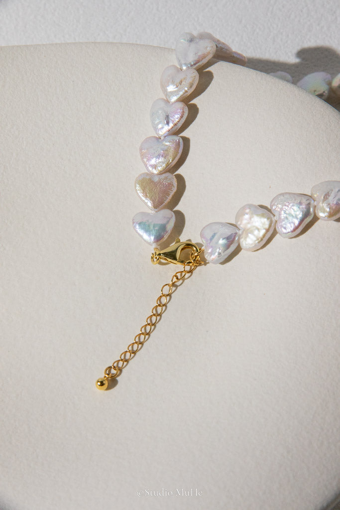 Little Hearts — White Heart-Shaped Freshwater Pearl Necklace