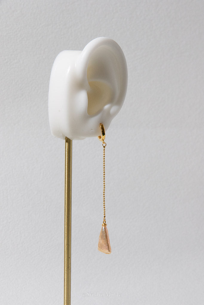 Head Held High — Long Freshwater Pearl Chain Earrings