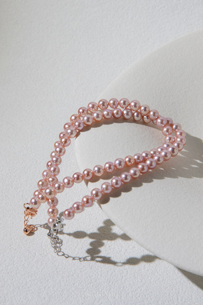 Perfect Peach — Top Quality Natural Pink Freshwater Pearl Bracelet