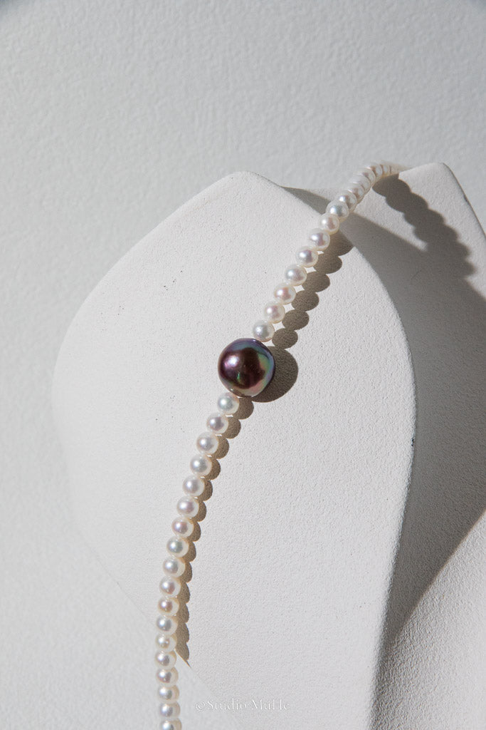 Beautiful Bold Colors — Purple Baroque & White Freshwater Pearl Bracelet