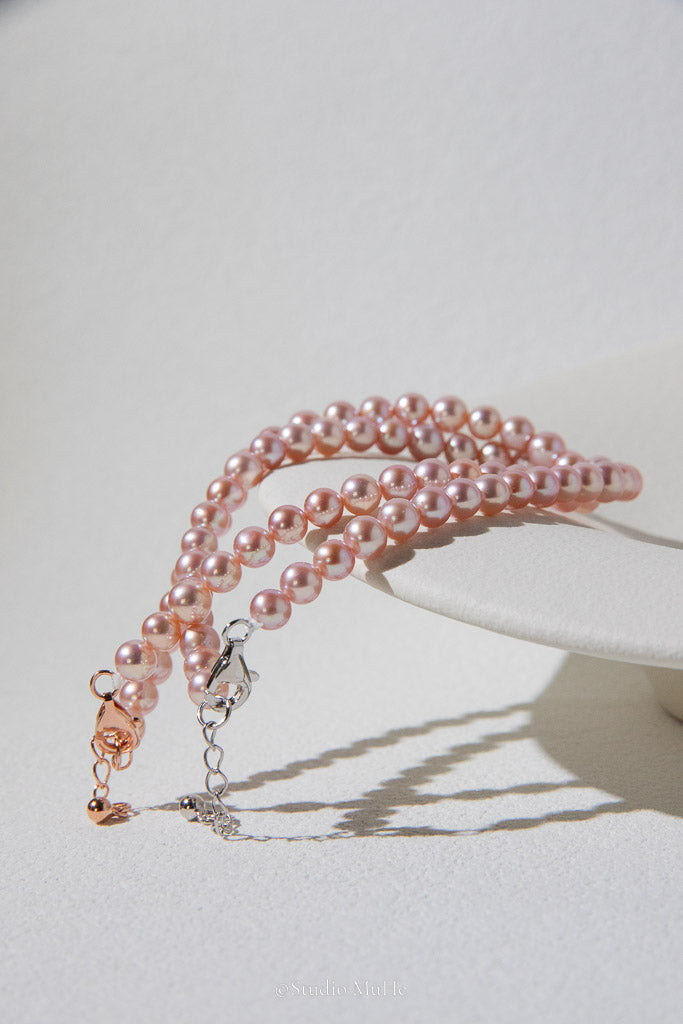 Perfect Peach — Top Quality Natural Pink Freshwater Pearl Bracelet