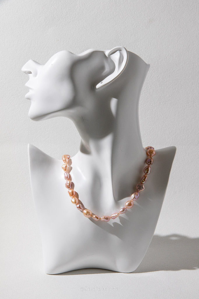 Silver Fragments — Irregular Seedless Freshwater Pearl Necklace