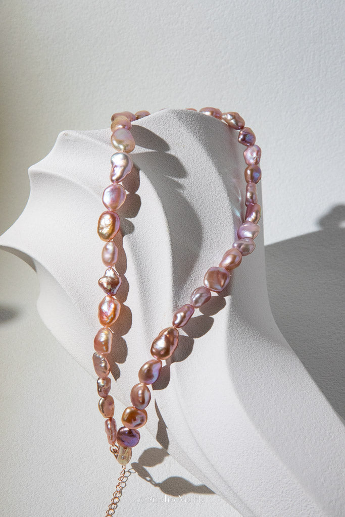 Silver Fragments — Irregular Seedless Freshwater Pearl Necklace