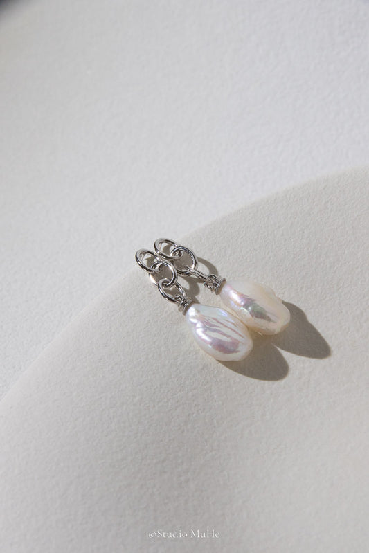 Easy Choice — White Freshwater Pearl Triple-Hoop Earrings