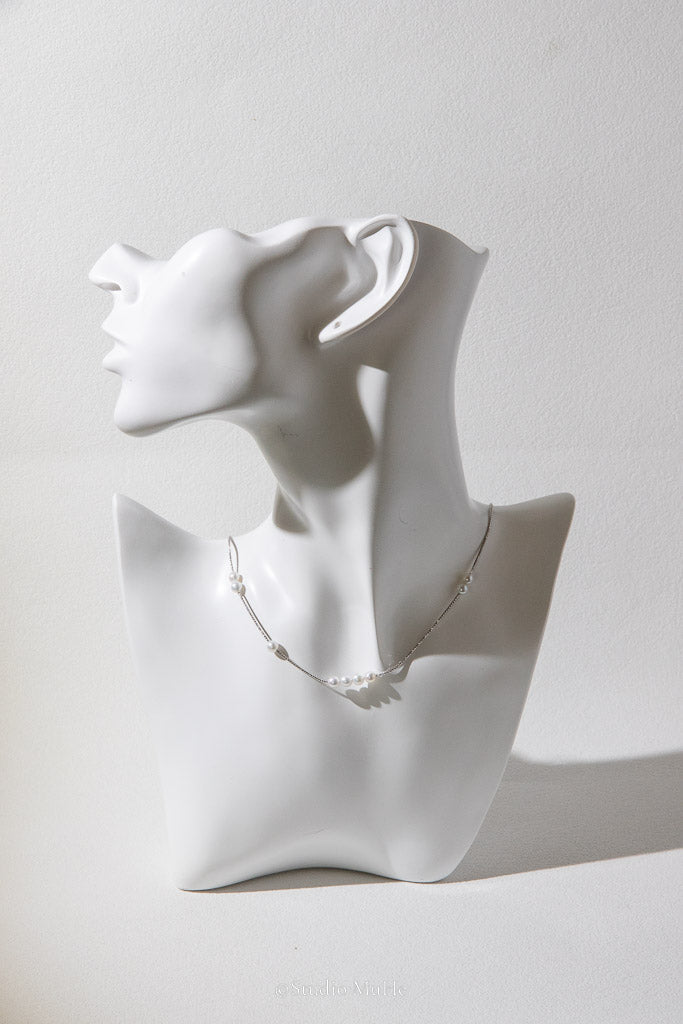Just Because — White Freshwater Pearl Silver Necklace