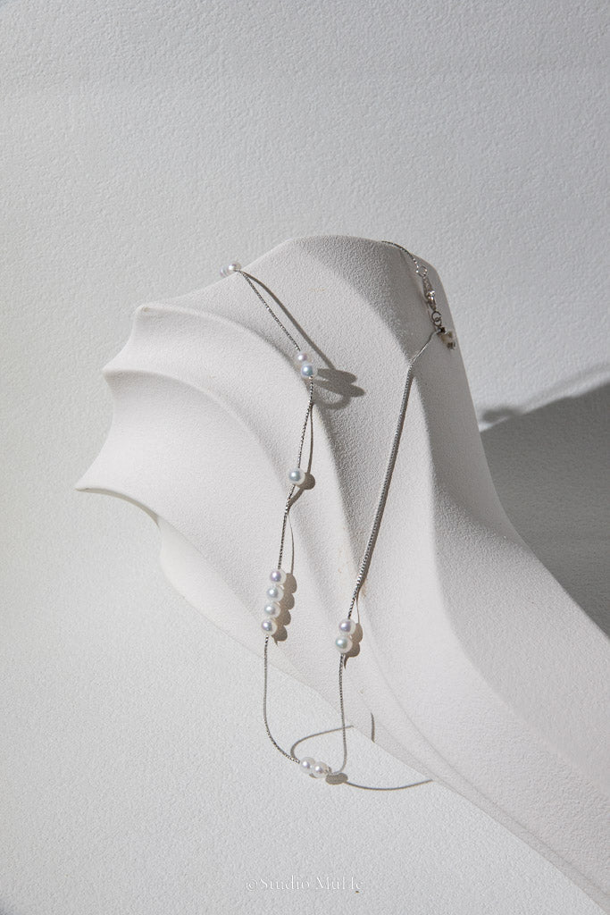 Just Because — White Freshwater Pearl Silver Necklace