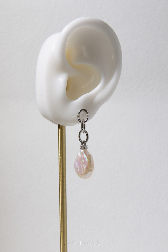 Easy Choice — White Freshwater Pearl Triple-Hoop Earrings