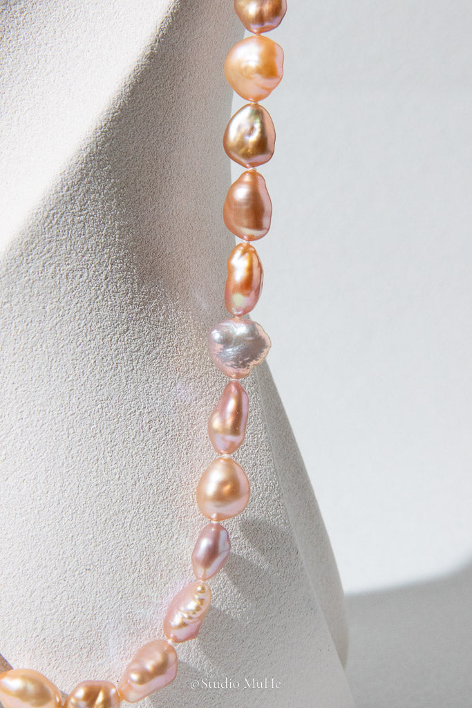 Silver Fragments — Irregular Seedless Freshwater Pearl Necklace