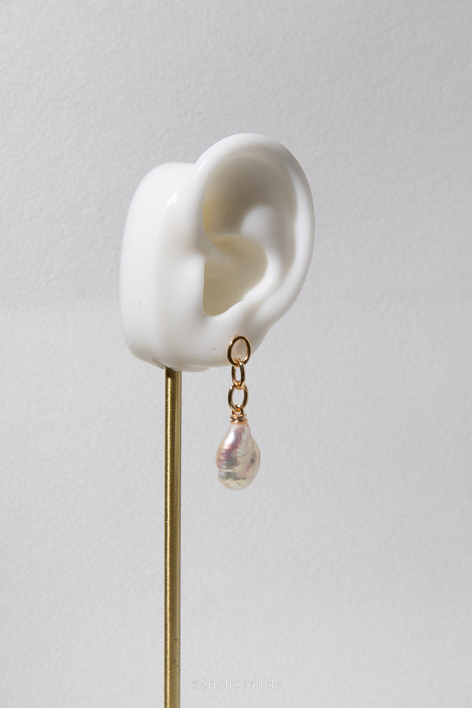 Easy Choice — White Freshwater Pearl Triple-Hoop Earrings
