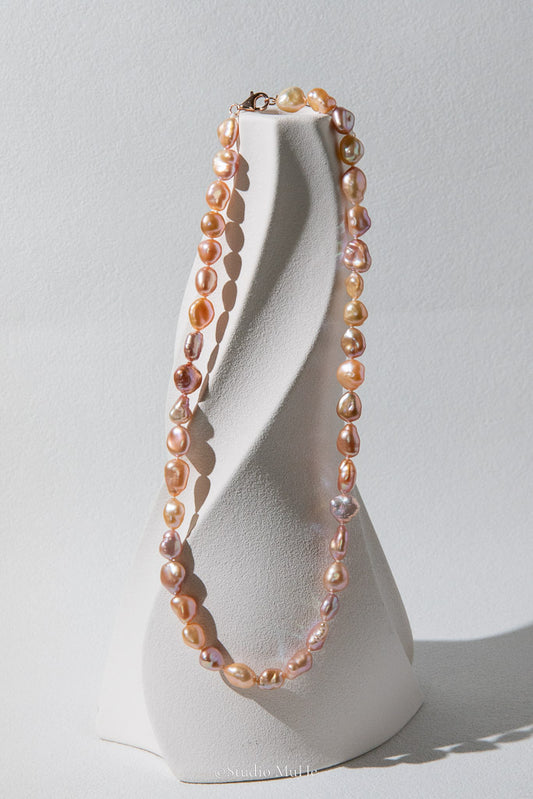 Silver Fragments — Irregular Seedless Freshwater Pearl Necklace