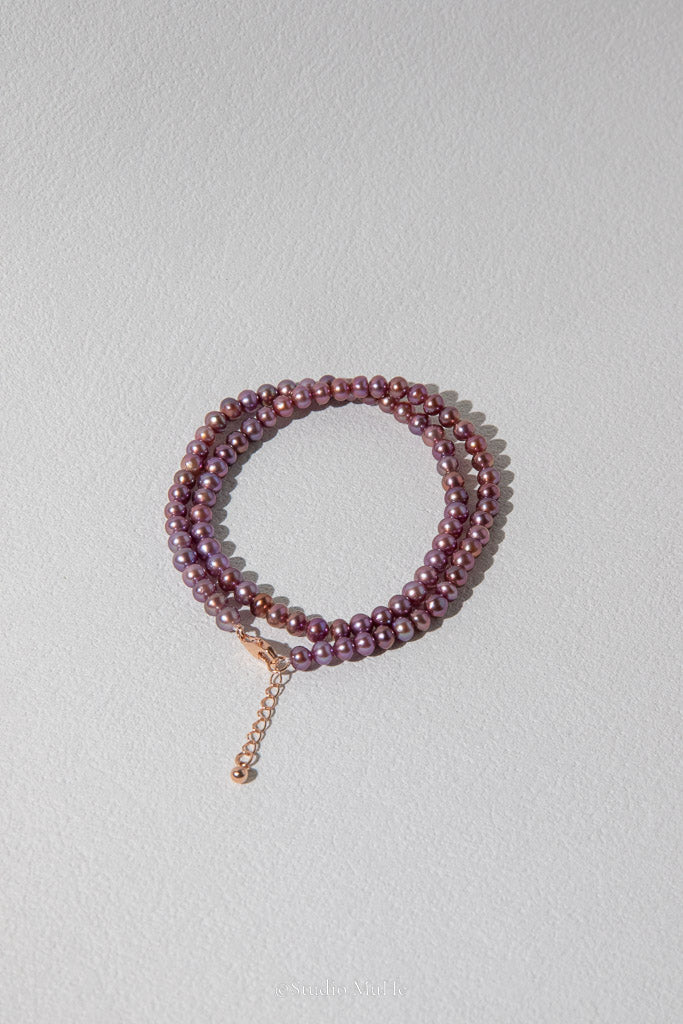 Grape Purple — Natural Purple Double-Layer Freshwater Pearl Bracelet