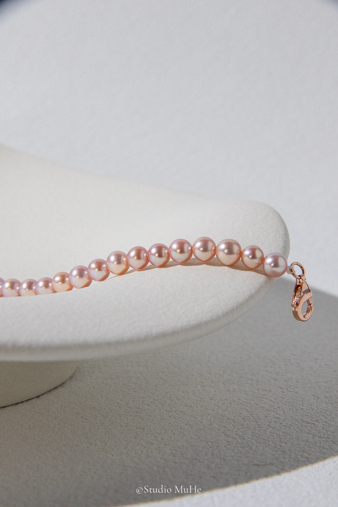 Perfect Peach — Top Quality Natural Pink Freshwater Pearl Bracelet