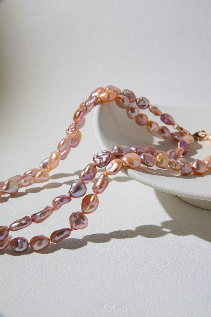 Silver Fragments — Irregular Seedless Freshwater Pearl Necklace