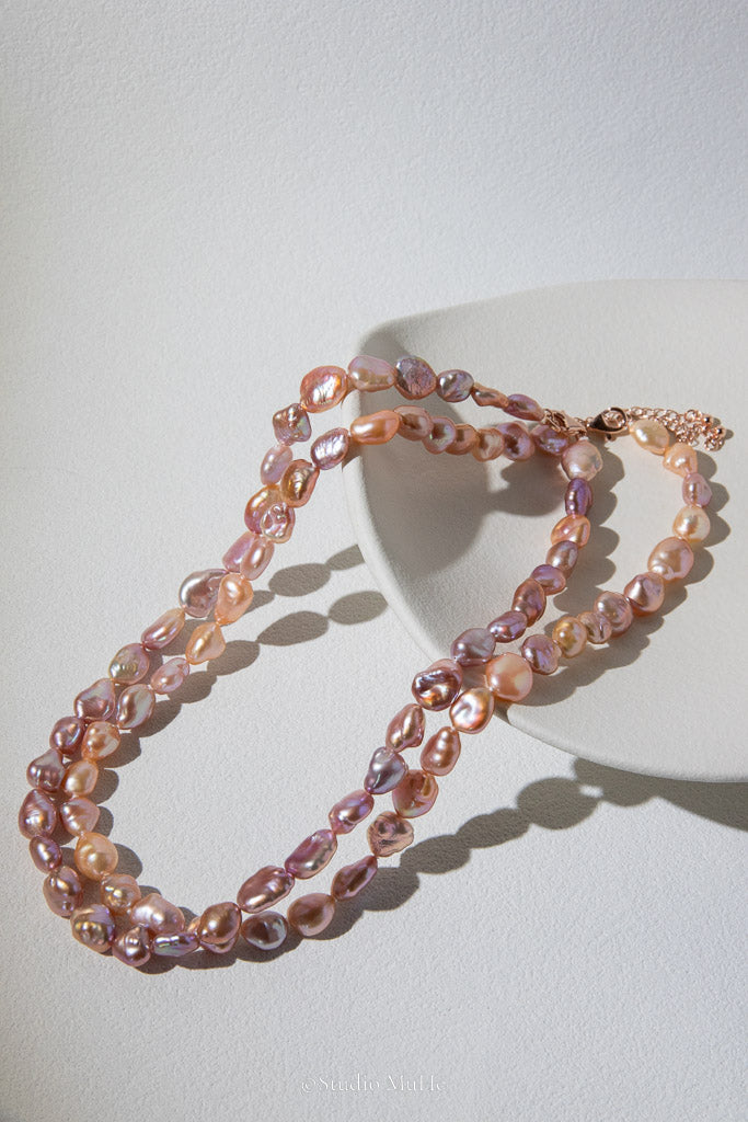 Silver Fragments — Irregular Seedless Freshwater Pearl Necklace