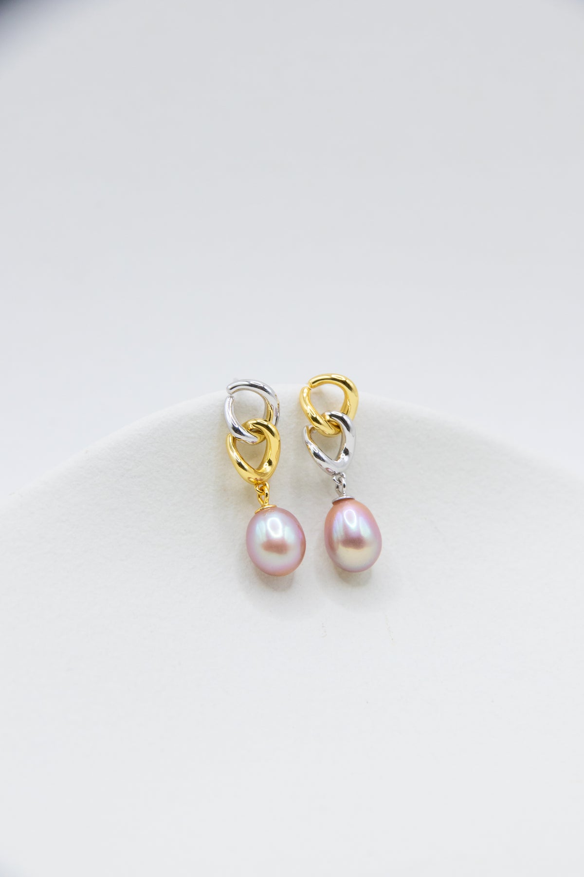 Pink Drop with Mixed Silver/Gold